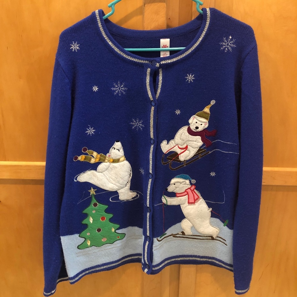 Polar Bear Ugly Christmas Sweater (Size M)